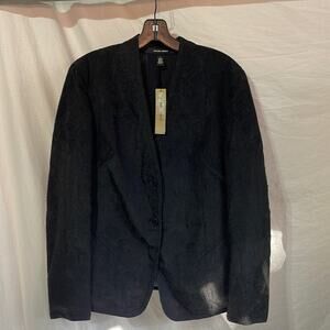 Ellen Tracy 8 black polyester blend low button unconstructed blazer nwt vintage